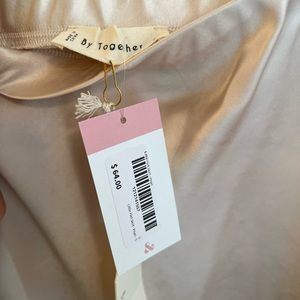 Satin Midi Skirt - Pearl - size small